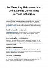 Are There Any Risks Associated with Extended Car Warranty Services in the UAE
