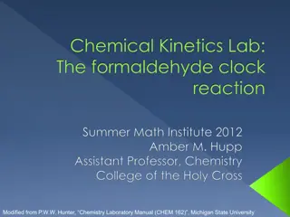 Chemical Kinetics: Clock Reactions and Reaction Mechanisms