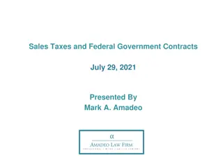 Sales Taxes and Federal Government Contracts
