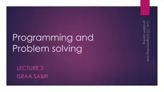 Problem Solving Algorithms and Their Characteristics
