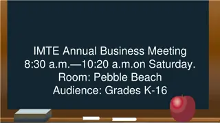 Insights into IMTE and Michigan AMTE Affiliates Annual Business Meetings