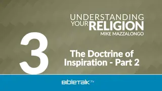 Doctrine of Inspiration in the Old Testament Division
