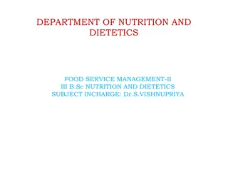 Nutrition and Dietetics Food Service Management: Menu Planning Presentation