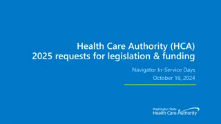 Health Care Authority (HCA) 2025 Requests for Legislation & Funding Navigator In-Service Days