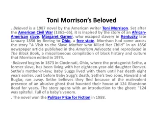 Toni Morrisons Beloved: Summary, Themes & Characters