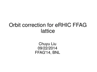 Orbit Correction Challenges in eRHIC FFAG Lattice