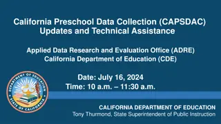 California Preschool Data Collection Updates and Resources