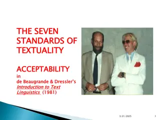 Acceptability and Grammar in Text Linguistics