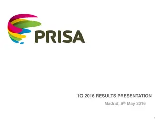 1Q 2016 Results Presentation Highlights in Madrid