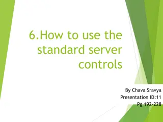 Utilizing Standard Server Controls for Web Forms in ASP.Net
