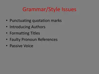 Improving Writing Skills: Grammar, Style, and Author Presentation Tips