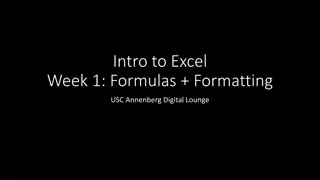 Essential Excel Formulas and Formatting Tips at USC Annenberg Digital Lounge