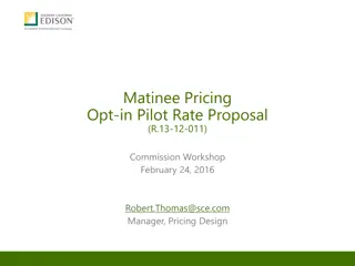 Matinee Pricing Opt-in Pilot Rate Proposal by SCE