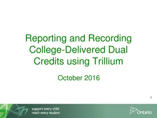 College-Delivered Dual Credits Reporting and Recording