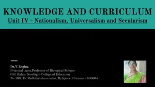 Exploring Nationalism, Universalism, and Secularism in Education Philosophy by Dr. V. Regina