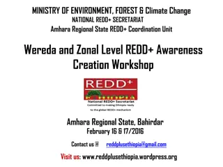 Awareness Creation Workshop on REDD+ in Amhara Region
