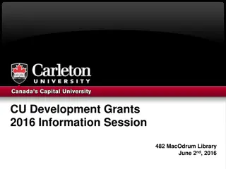 CU Development Grants 2016: Application Requirements and Process