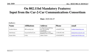 IEEE 802.11bd Mandatory Features for Car-to-Car Communication