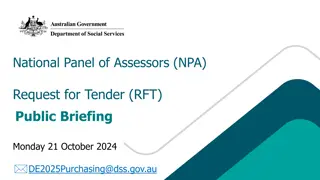 National Panel of Assessors (NPA) Program - RFT Details and Timeline