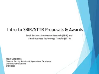 SBIR STTR Proposals and Awards Overview