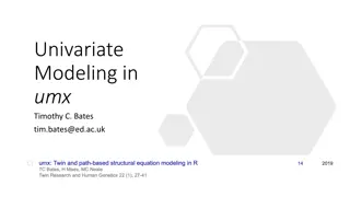 Univariate Modeling in umx by Timothy C. Bates