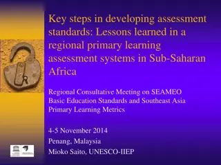 Key Steps in Developing Assessment Standards: Lessons from Sub-Saharan Africa