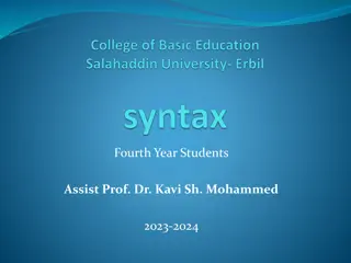 Fourth-Year Students - Syntax and Grammar Overview