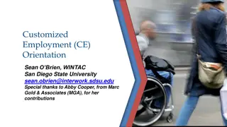 Customized Employment (CE) for Individuals with Disabilities