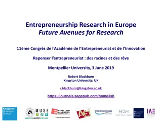 European Entrepreneurship Research Traditions and Future Avenues