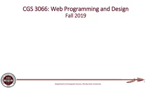 Web Programming and Design Course Overview Fall 2019