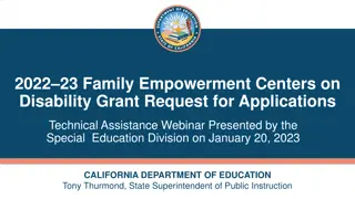 Family Empowerment Centers on Disability Grant Application Overview