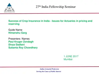 Success of Crop Insurance in India: Actuarial Challenges and Risks