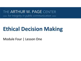 Ethics and Morals in Decision Making