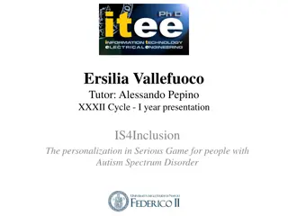 Personalized Serious Games for Autism Spectrum Disorder (ASD) - Research Overview