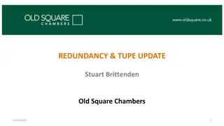 Redundancy and TUPE Update by Stuart Brittenden at Old Square Chambers