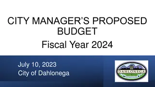 Dahlonega City Manager's Proposed Budget for Fiscal Year 2024