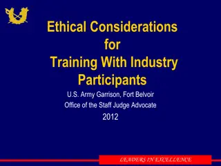 Ethical Considerations for Training with Industry Participants at U.S. Army Garrison