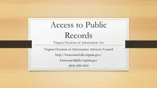 Virginia Freedom of Information Act: Public Records Access Guidelines