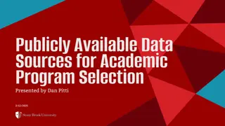 Data Sources for Academic Program Selection and Decision Making