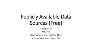 Publicly Available Data Sources Overview