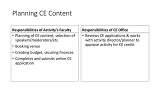 Responsibilities and Processes in Continuing Education Planning