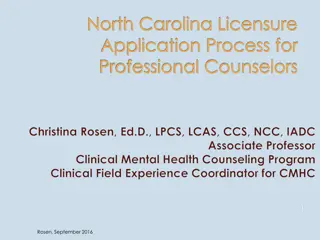 North Carolina LPC Licensure Application Process Overview