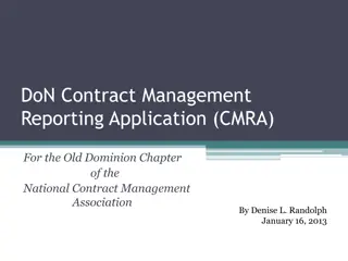 Contract Management Reporting Application for DoN Old Dominion Chapter