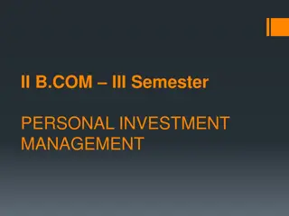 Personal Investment Management: A Comprehensive Guide to Savings and Investments