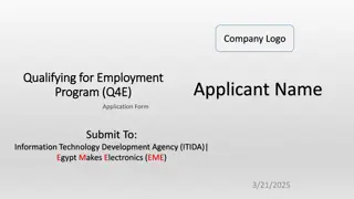 Training and Employment Program for Electronics Company in Egypt