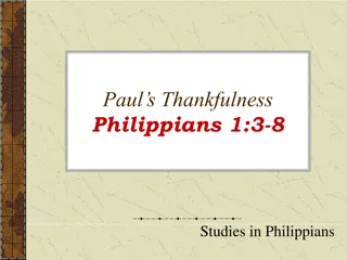 Paul's Thankfulness and Fellowship in Philippians