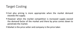 Target Costing in Market Pricing Strategies