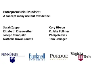 Defining the Entrepreneurial Mindset: Workshop Objectives and Activities