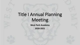 Title I Annual Planning for Equal Education Opportunity