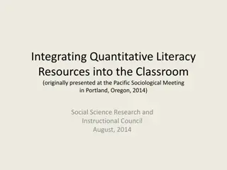 Integrating Quantitative Literacy Resources into the Classroom: A Guide